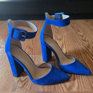 Cobalt Blue Suede Heels